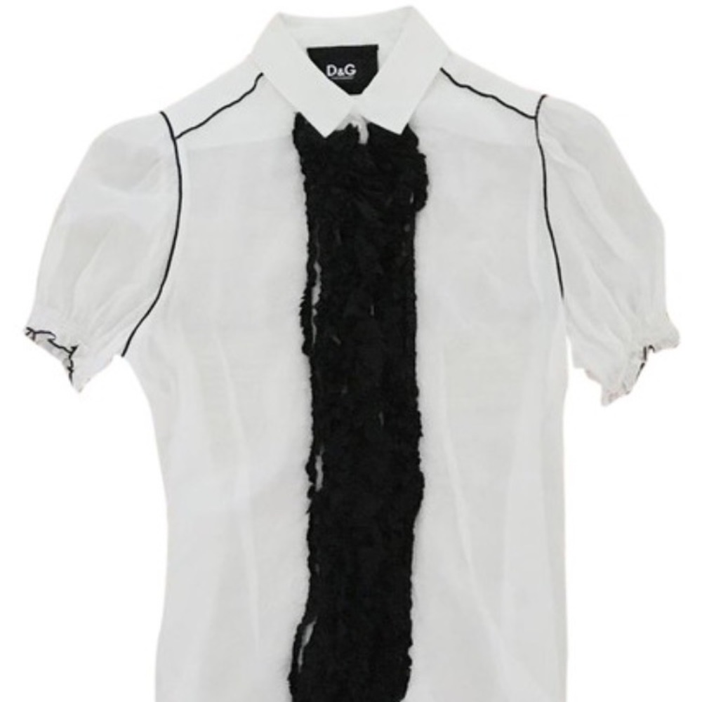 Dolce & Gabbana Peter Pan Collar Ruffle Blouse